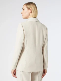Discount Marina Rinaldi Crepe envers satin blazer jacket BEIGE