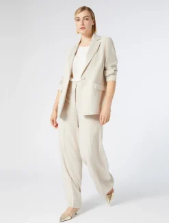 Discount Marina Rinaldi Crepe envers satin blazer jacket BEIGE