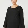 Outlet Marina Rinaldi Crepe envers satin blouse BLACK
