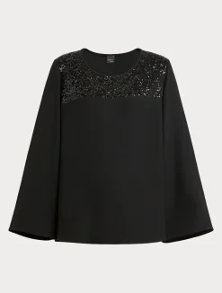Outlet Marina Rinaldi Crepe envers satin blouse BLACK