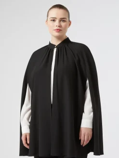 Discount Marina Rinaldi Crepe envers satin cape BLACK