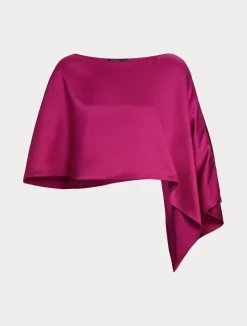 Discount Marina Rinaldi Crepe envers satin cape RASPBERRY