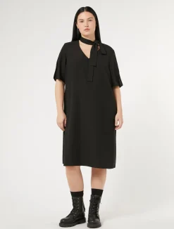 Sale Marina Rinaldi Crepe envers satin dress BLACK