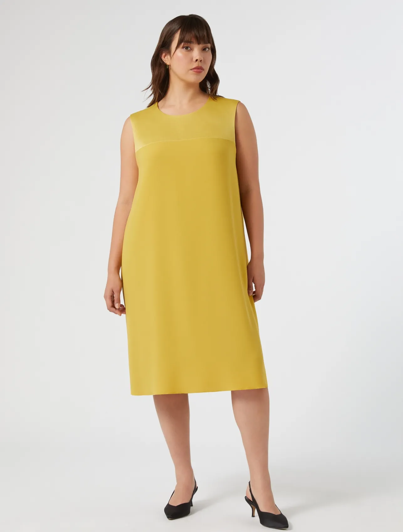 Hot Marina Rinaldi Crepe envers satin dress GOLD