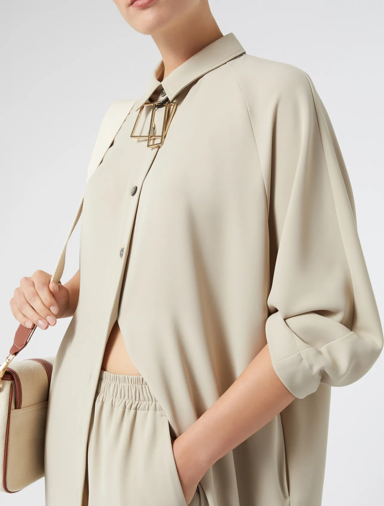 Sale Marina Rinaldi Crepe envers satin dress BEIGE