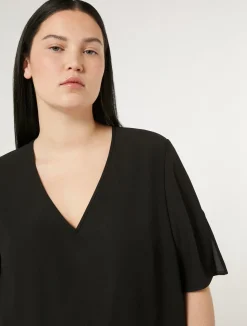 Sale Marina Rinaldi Crepe envers satin dress BLACK