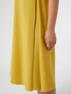 Hot Marina Rinaldi Crepe envers satin dress GOLD