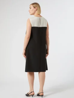 Discount Marina Rinaldi Crepe envers satin dress BLACK