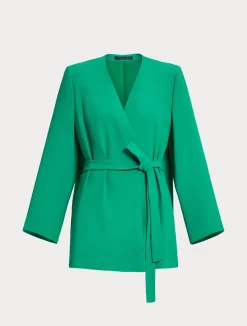 Sale Marina Rinaldi Crepe envers satin jacket GREEN