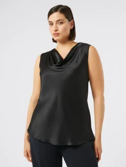 New Marina Rinaldi Crepe envers satin top MIDNIGHTBLUE