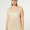 Outlet Marina Rinaldi Crepe envers satin top HONEY