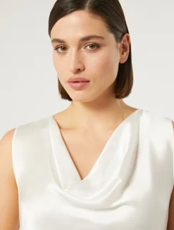 Discount Marina Rinaldi Crepe envers satin top WHITE