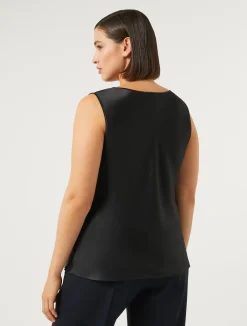 New Marina Rinaldi Crepe envers satin top MIDNIGHTBLUE