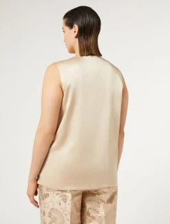 Outlet Marina Rinaldi Crepe envers satin top HONEY