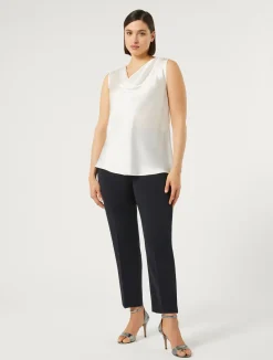 Discount Marina Rinaldi Crepe envers satin top WHITE