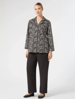 Clearance Marina Rinaldi Crepe envers satin trousers BLACK