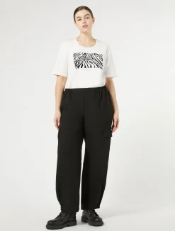 Best Marina Rinaldi Crepe envers satin trousers BLACK