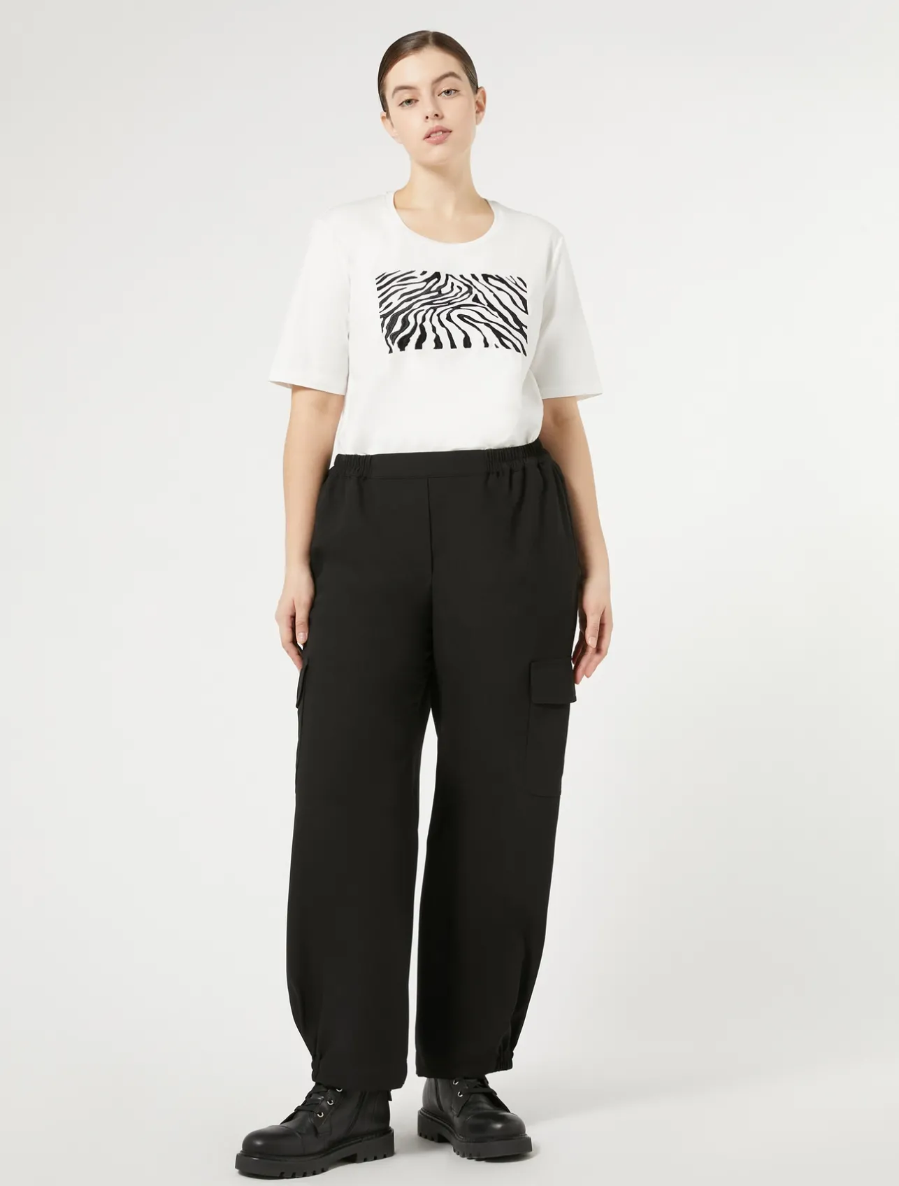 Best Marina Rinaldi Crepe envers satin trousers BLACK