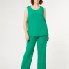 New Marina Rinaldi Crepe envers satin trousers GREEN