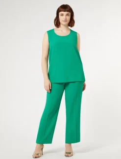 New Marina Rinaldi Crepe envers satin trousers GREEN