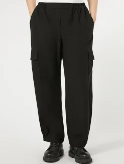 Best Marina Rinaldi Crepe envers satin trousers BLACK
