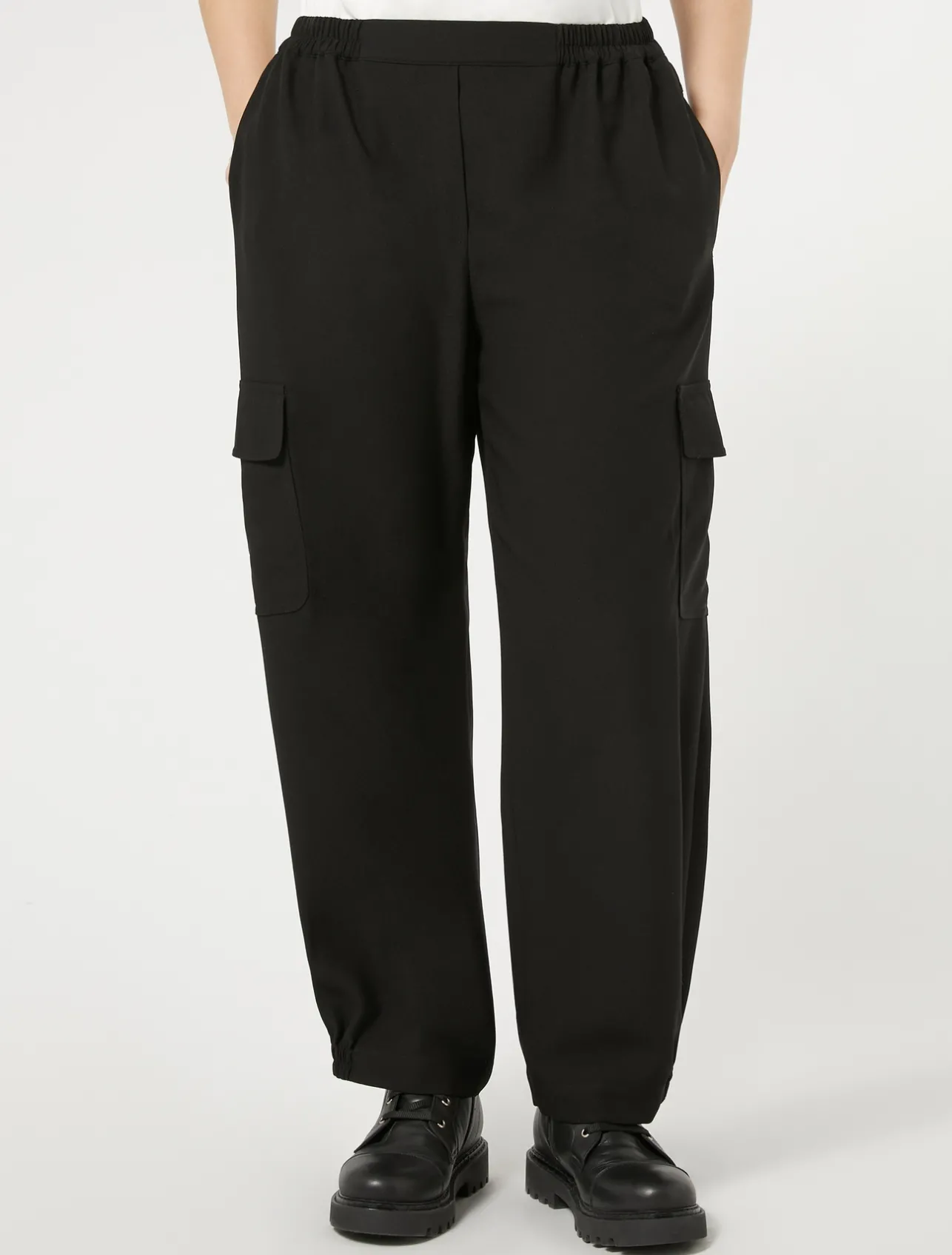 Best Marina Rinaldi Crepe envers satin trousers BLACK