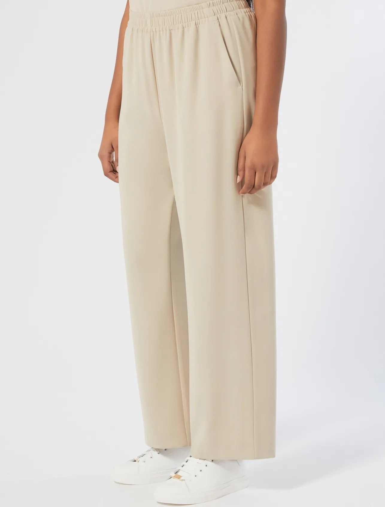 New Marina Rinaldi Crepe envers satin trousers BEIGE