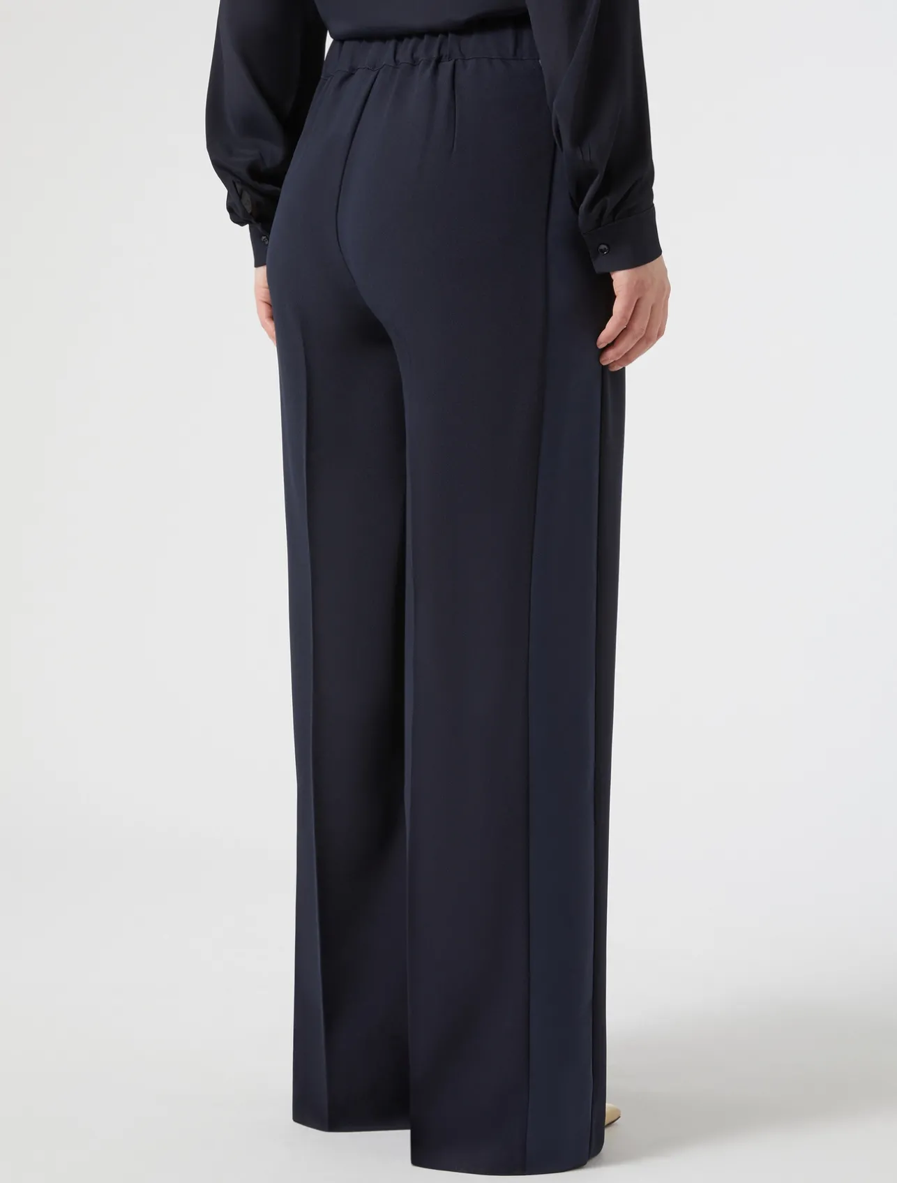 Clearance Marina Rinaldi Crepe envers satin trousers MIDNIGHTBLUE