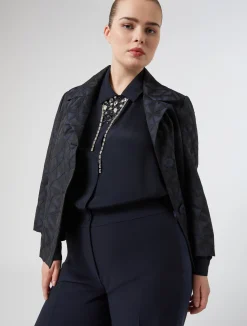 Clearance Marina Rinaldi Crepe envers satin trousers MIDNIGHTBLUE