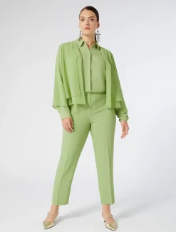 Best Marina Rinaldi Crepe envers satin trousers OLIVEGREEN