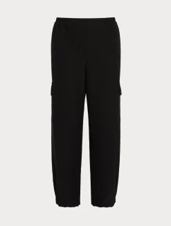 Best Marina Rinaldi Crepe envers satin trousers BLACK