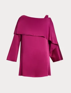 New Marina Rinaldi Crepe envers satin tunic RASPBERRY