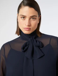 Online Marina Rinaldi Crepe georgette blouse MIDNIGHTBLUE