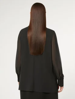 Online Marina Rinaldi Crepe georgette blouse BLACK