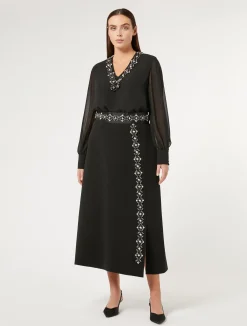 Online Marina Rinaldi Crepe georgette blouse BLACK
