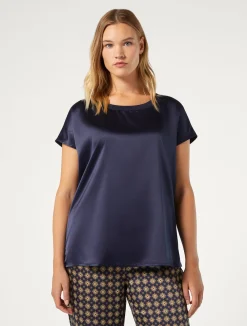 New Marina Rinaldi Crepe jersey T-shirt NAVY