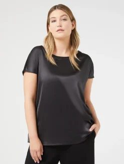 Clearance Marina Rinaldi Crepe jersey T-shirt BLACK