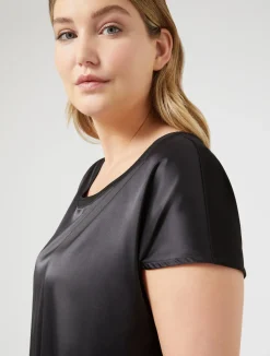 Clearance Marina Rinaldi Crepe jersey T-shirt BLACK