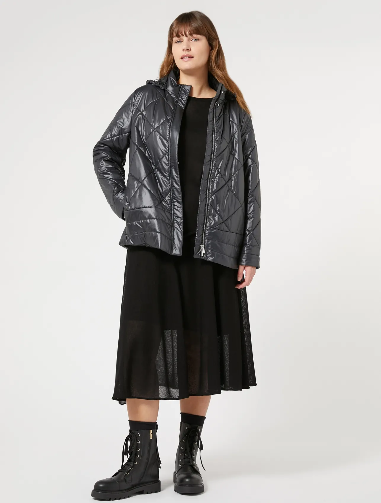 New Marina Rinaldi Crepe knit skirt BLACK