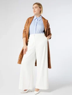 Fashion Marina Rinaldi Crocodile-print Nappa leather duster coat CAMEL