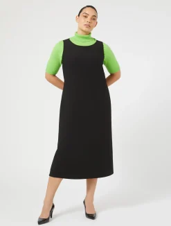 Discount Marina Rinaldi Crêpe satin dress BLACK