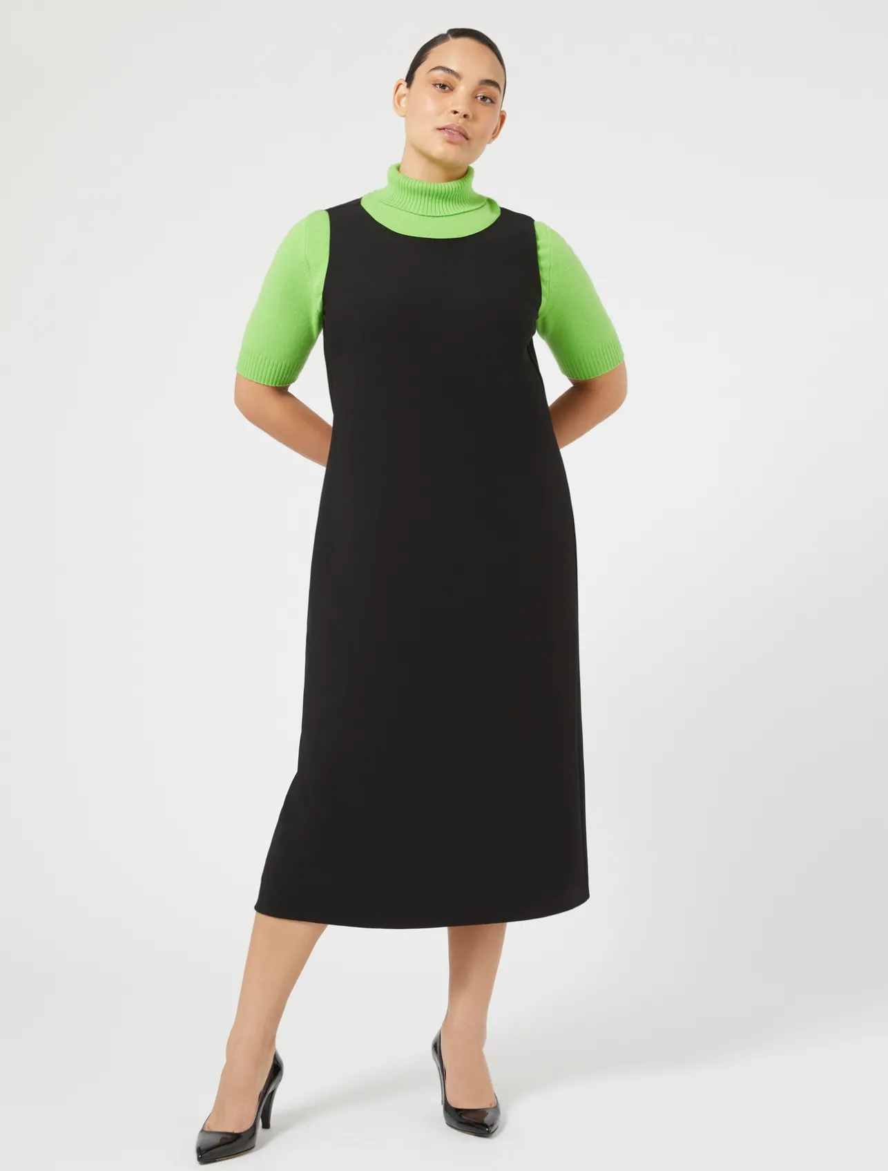 Discount Marina Rinaldi Crêpe satin dress BLACK