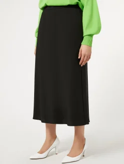 Discount Marina Rinaldi Crêpe satin skirt BLACK