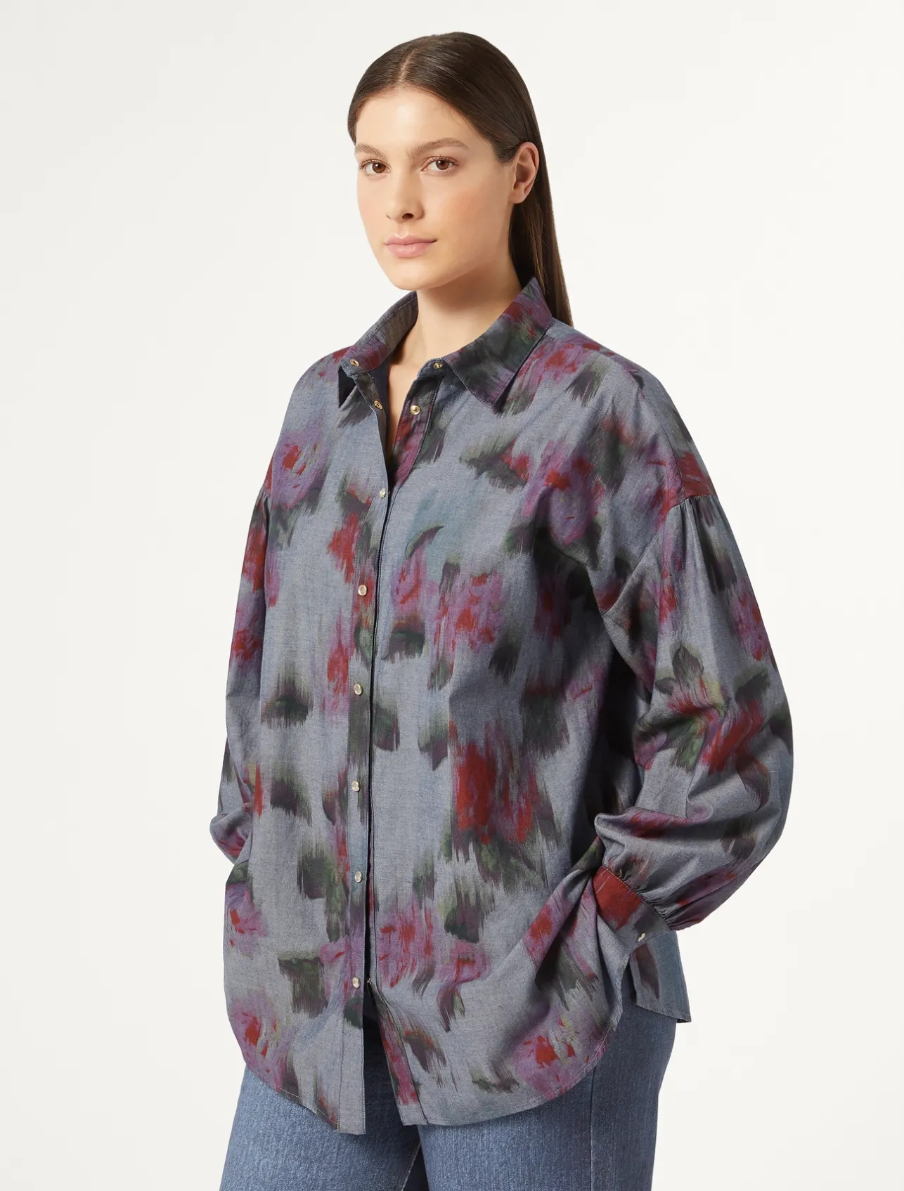 Fashion Marina Rinaldi Denim chambray shirt NAVY