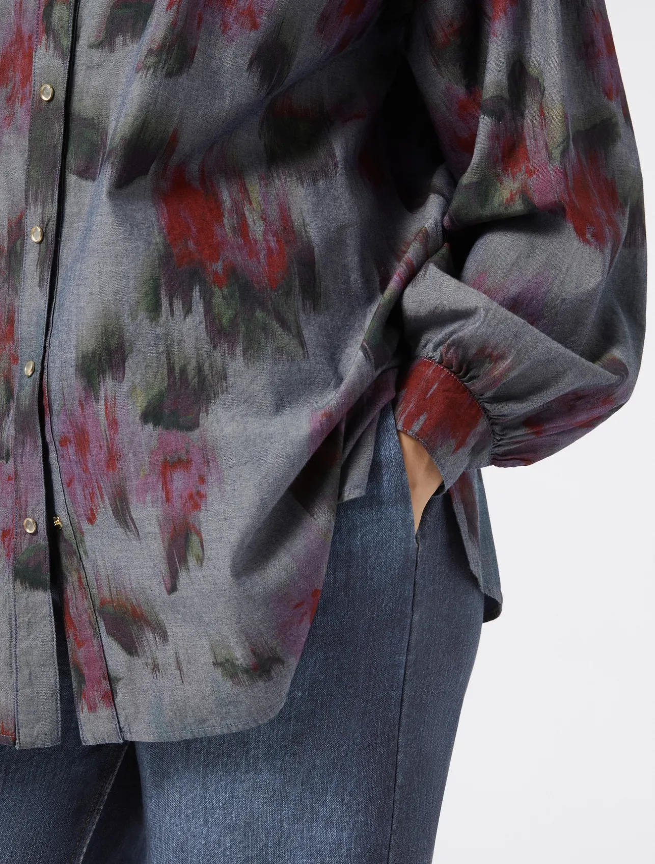 Fashion Marina Rinaldi Denim chambray shirt NAVY