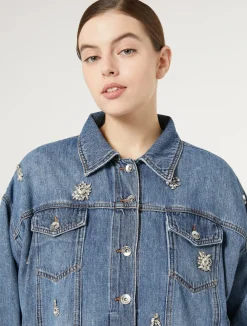 Best Marina Rinaldi Denim cropped jacket NAVY