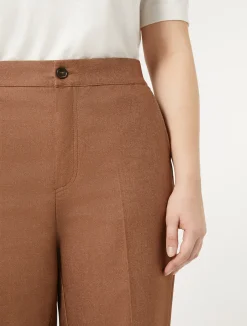 Clearance Marina Rinaldi Denim-look cotton trousers BRONZE