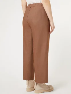 Clearance Marina Rinaldi Denim-look cotton trousers BRONZE