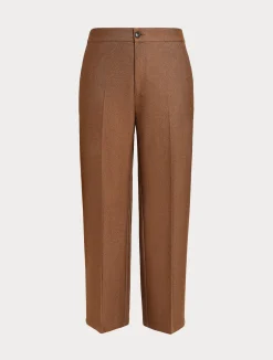 Clearance Marina Rinaldi Denim-look cotton trousers BRONZE
