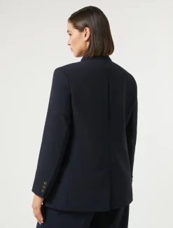 Online Marina Rinaldi Double-breasted cady blazer jacket MIDNIGHTBLUE